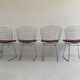 Lot de 4 chaises chromées par Bertoia pour Knoll, vers 1960