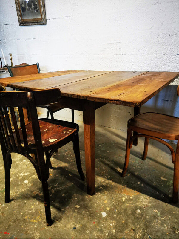 Old farm table with extension cords
