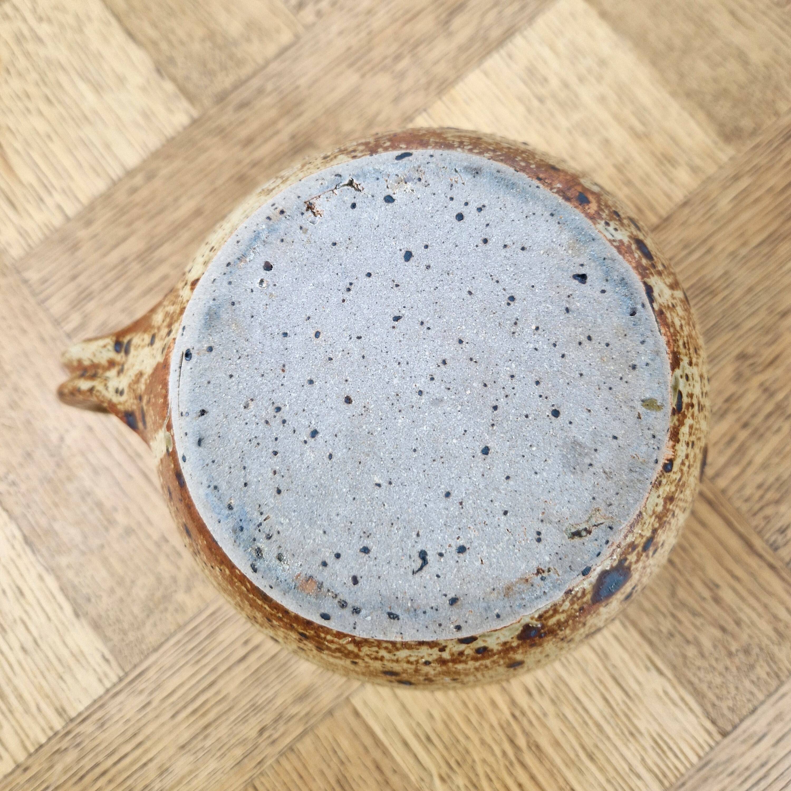 Pichet en grès pyrite signé Baudat - broc vintage