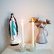 2 matte glass candle holders