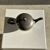 Small teapot, pewter coffee pot flattened oval shape