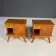 Pair of vintage mid-century modern wooden bedside tables / nightstands, 60 × 54 × 30 cm