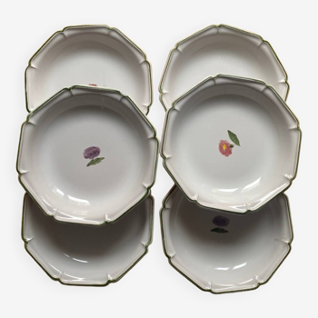 Gien - series of small soup plates (gien by Pierre Motton) x6