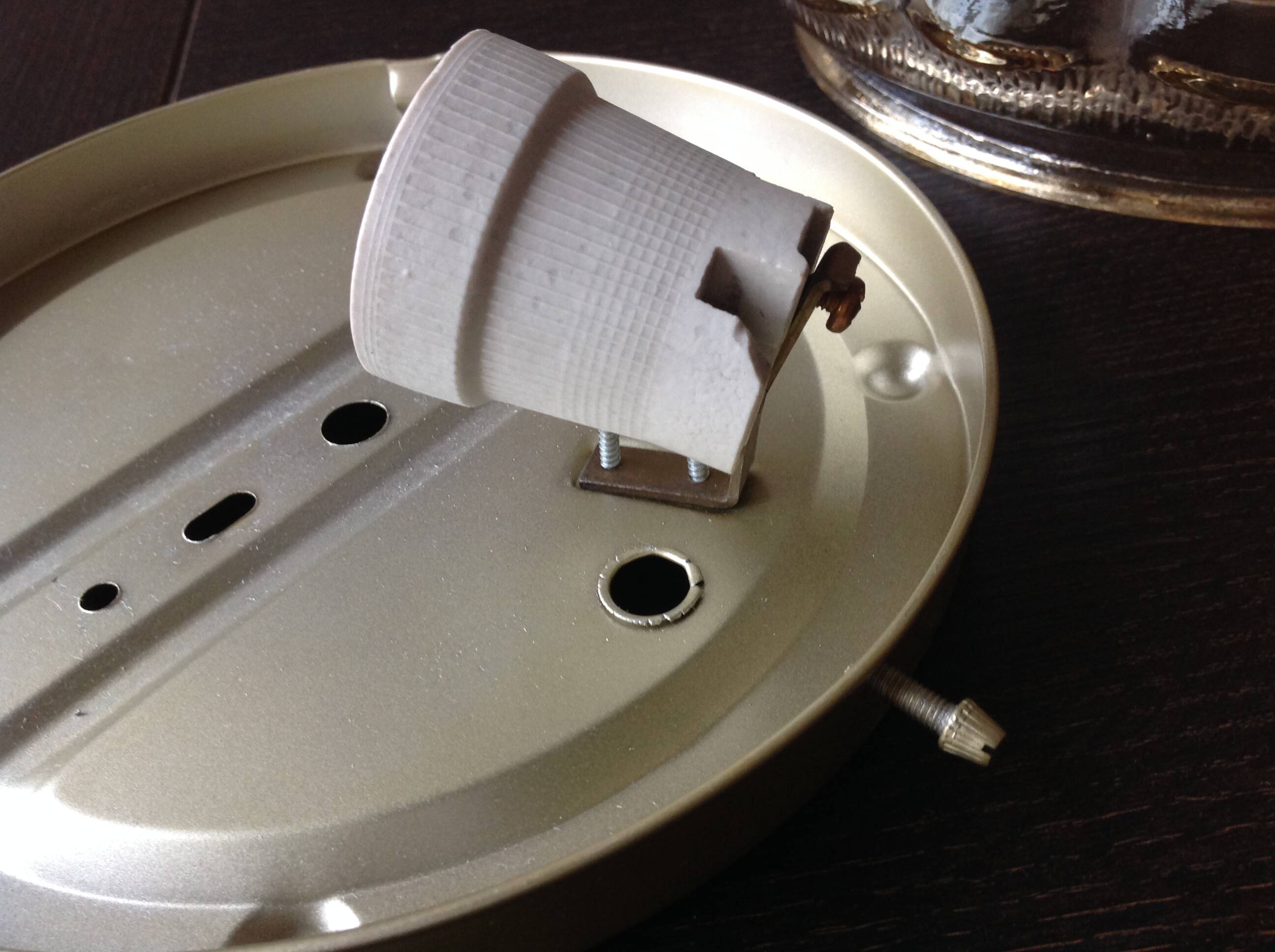 Amber glass ceiling rose by Limburg / vintage 1960s