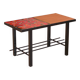 Ceramic coffee table, black iron and ceramic, red, design, 1970
