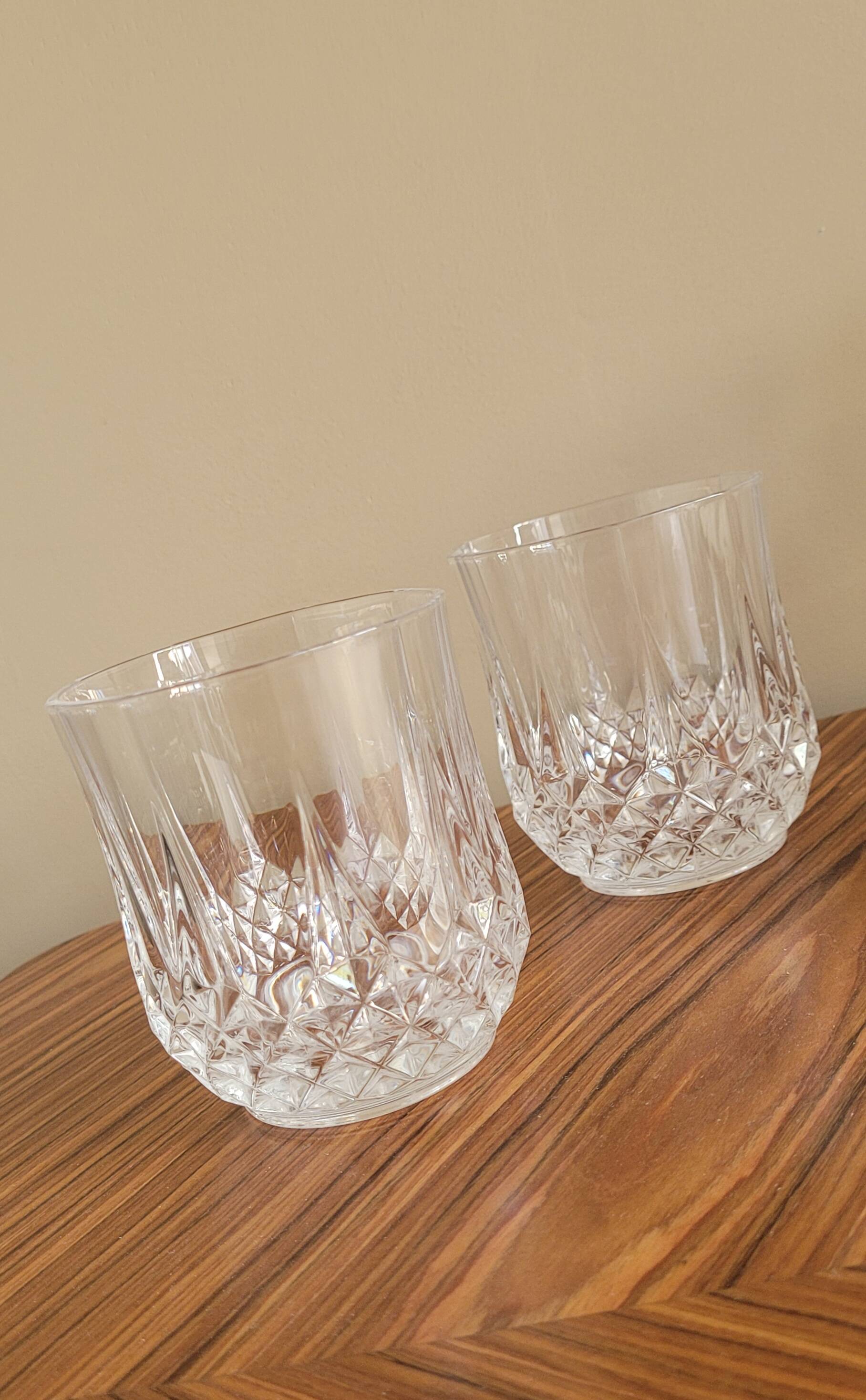 Set of 6 chiseled crystal water or whiskey glasses