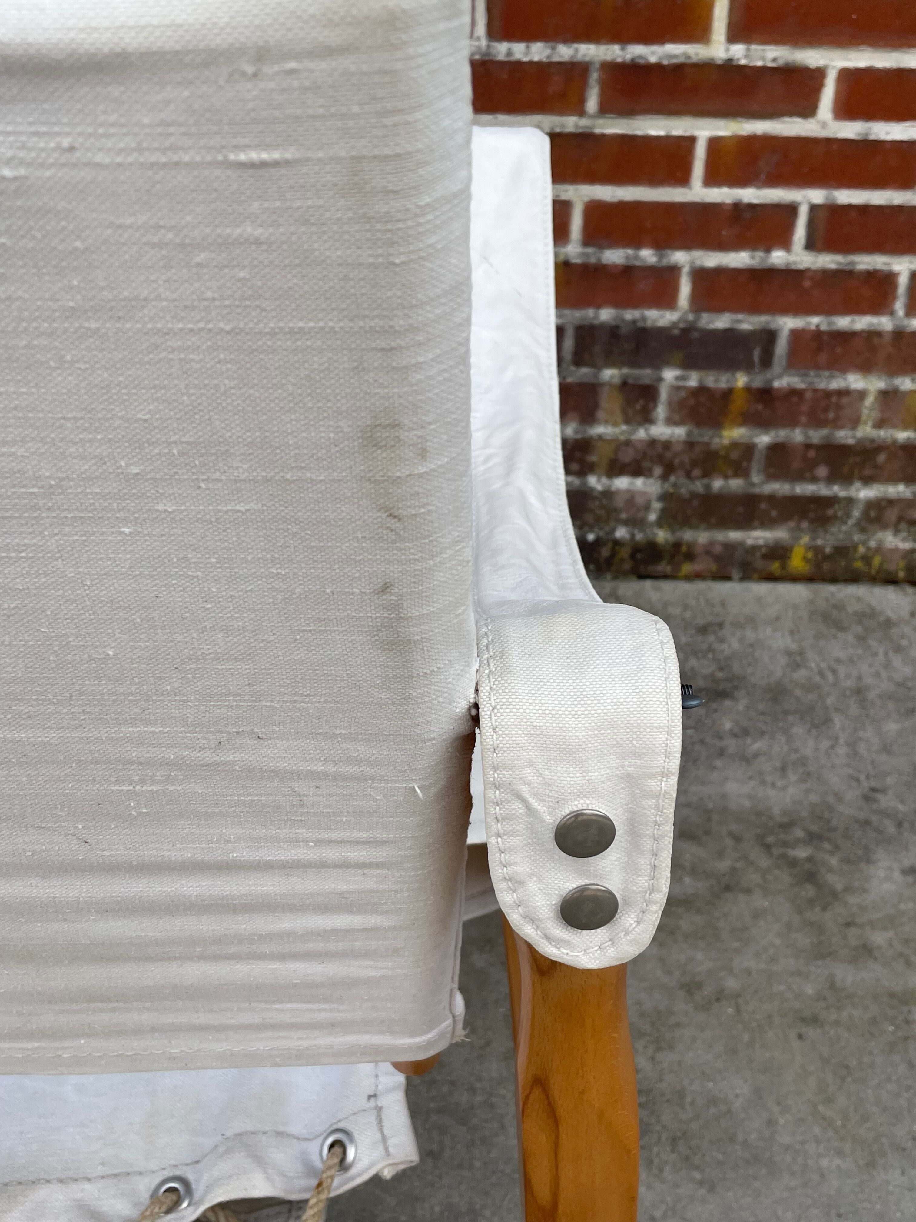 Vintage safari chair 1960s Denmark with canvas minimalist design