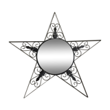 Miroir rond en fer forgé à forme d'étoile