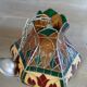 Vintage pendant light with multicoloured stained glass.