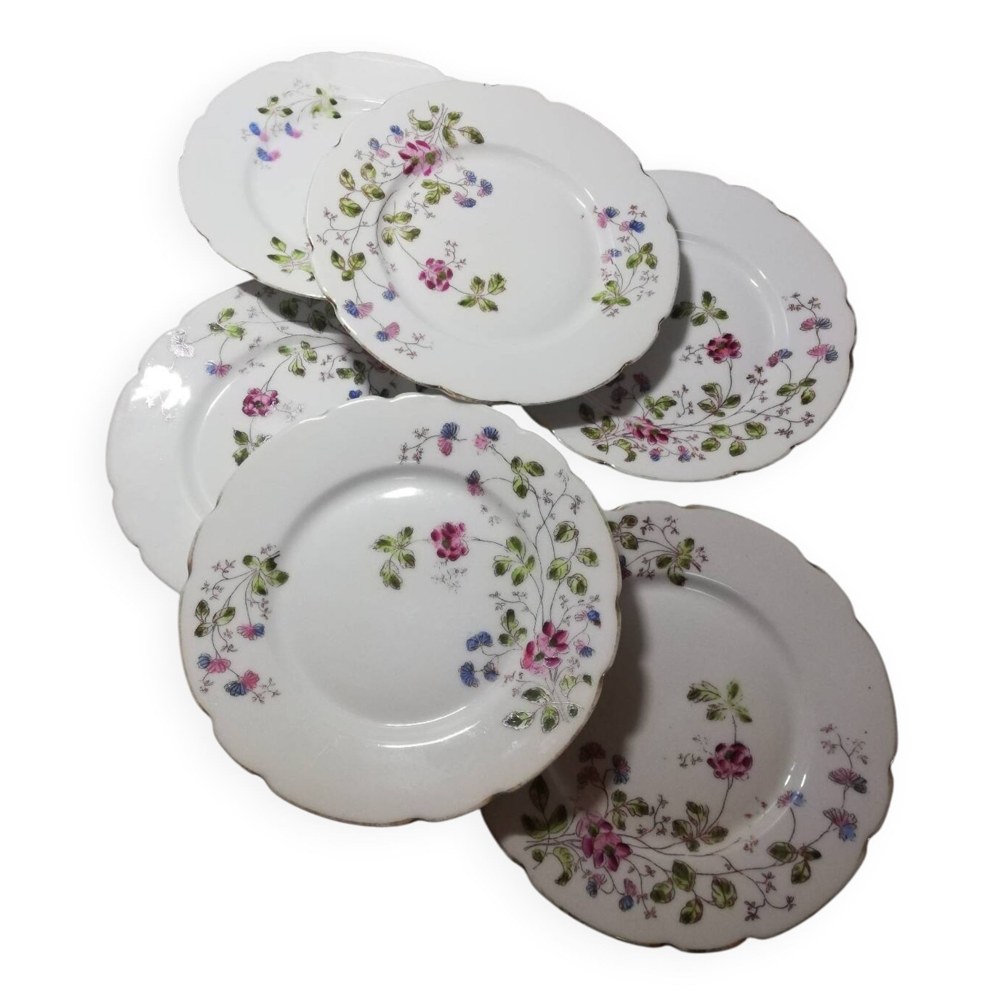 Vintage floral dessert plates