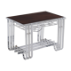 Modernist Art Deco walnut and nickel-plated metal bar table circa 1930