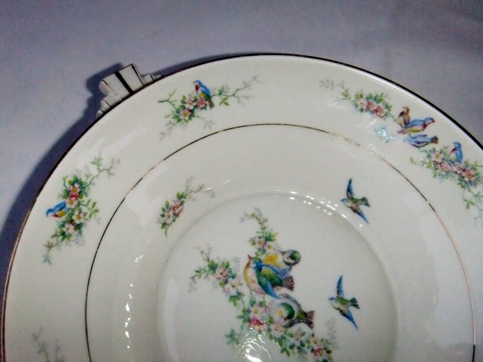 Old dish Chapus Frères Limoges France art deco bird décor Jane Aber Algiers