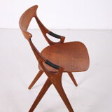 Set of 4 teak chairs model 17, Arne Hovmand Olsen for Mogens Kold, 1950s