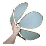 Flower suspension metal structure 6 petals in celadon green linen