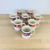 8 vintage ethnic pattern mugs