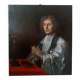 Peinture ancienne sur toile le portrait d'un prélat, école francaise xviii
