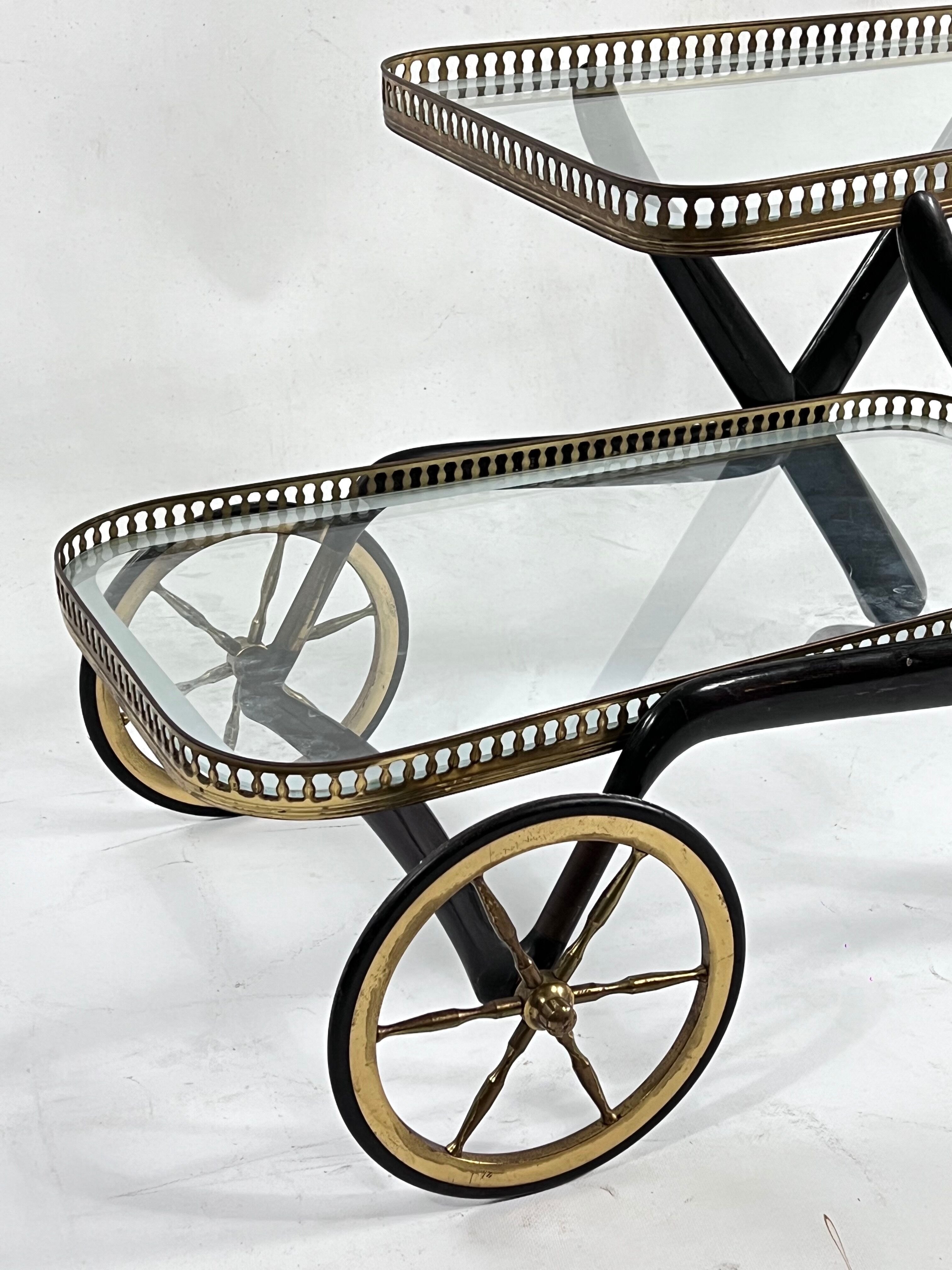 Mid-century serving bar cart, italy 1950s