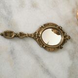 Brass hand mirror 26x11cm