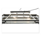 Art Deco ceiling lamp in chromed bronze and molded glass