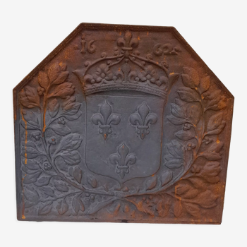 Plaque de cheminée en fonte foderie d'art Stern jamais posée fleur de lys