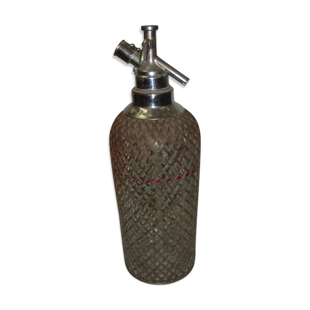 Bouteille Siphon Eau De Seltz Complète Signée Von Vivis & Cie Luzern - Vintage, Verre, Début XXe