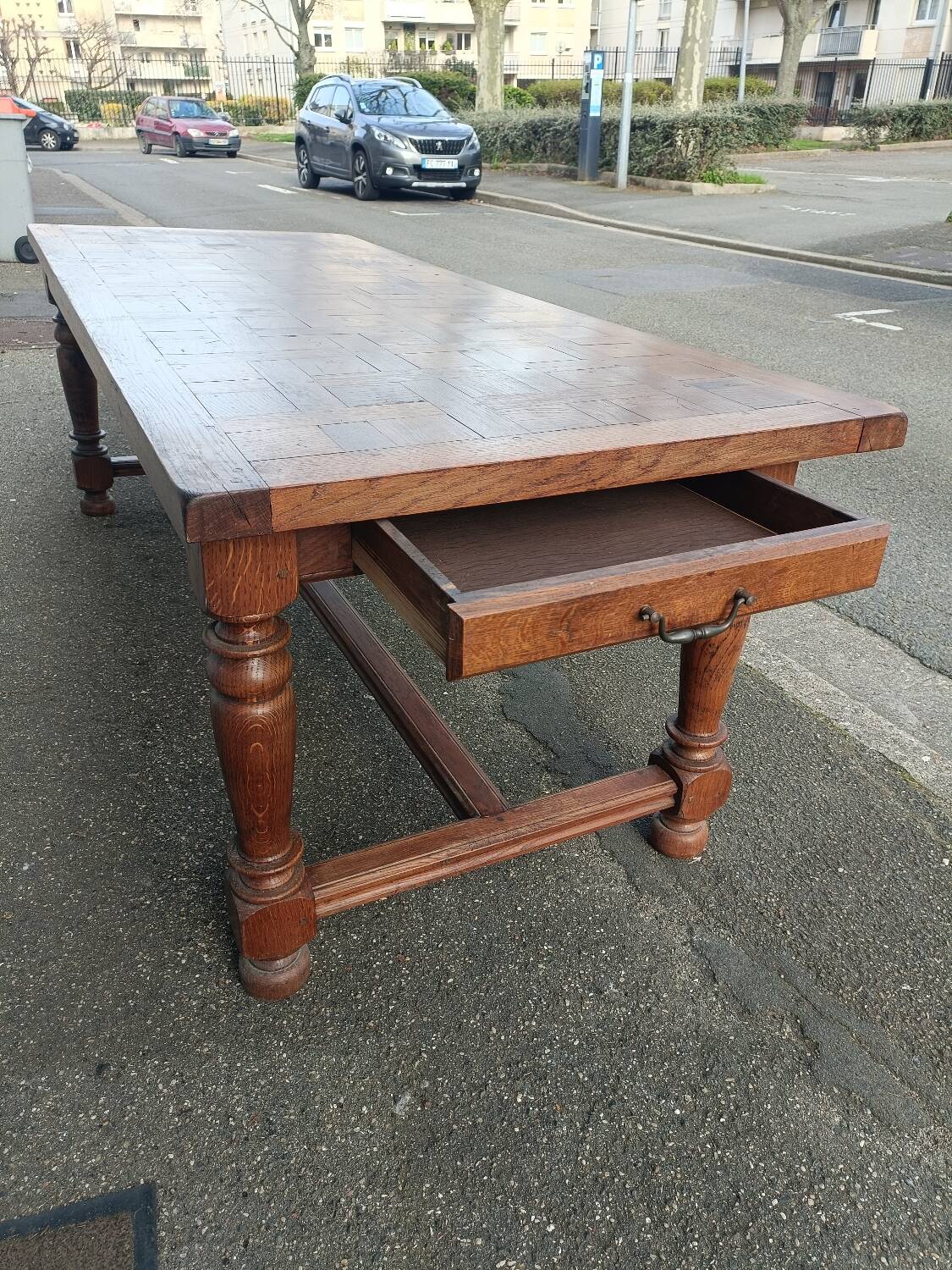 Large oak farmhouse table