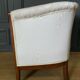 Armchair art deco 1930 marquetry fabric white cream foliage decoration