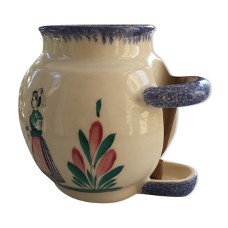 Pot with pickles or olives earthenware Quimper