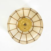 Beautiful round Mid-Century Modern ceiling or wall lamp made of Capiz