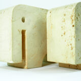 Pair elephant bookends travertine Fratelli Mannelli, 1970s