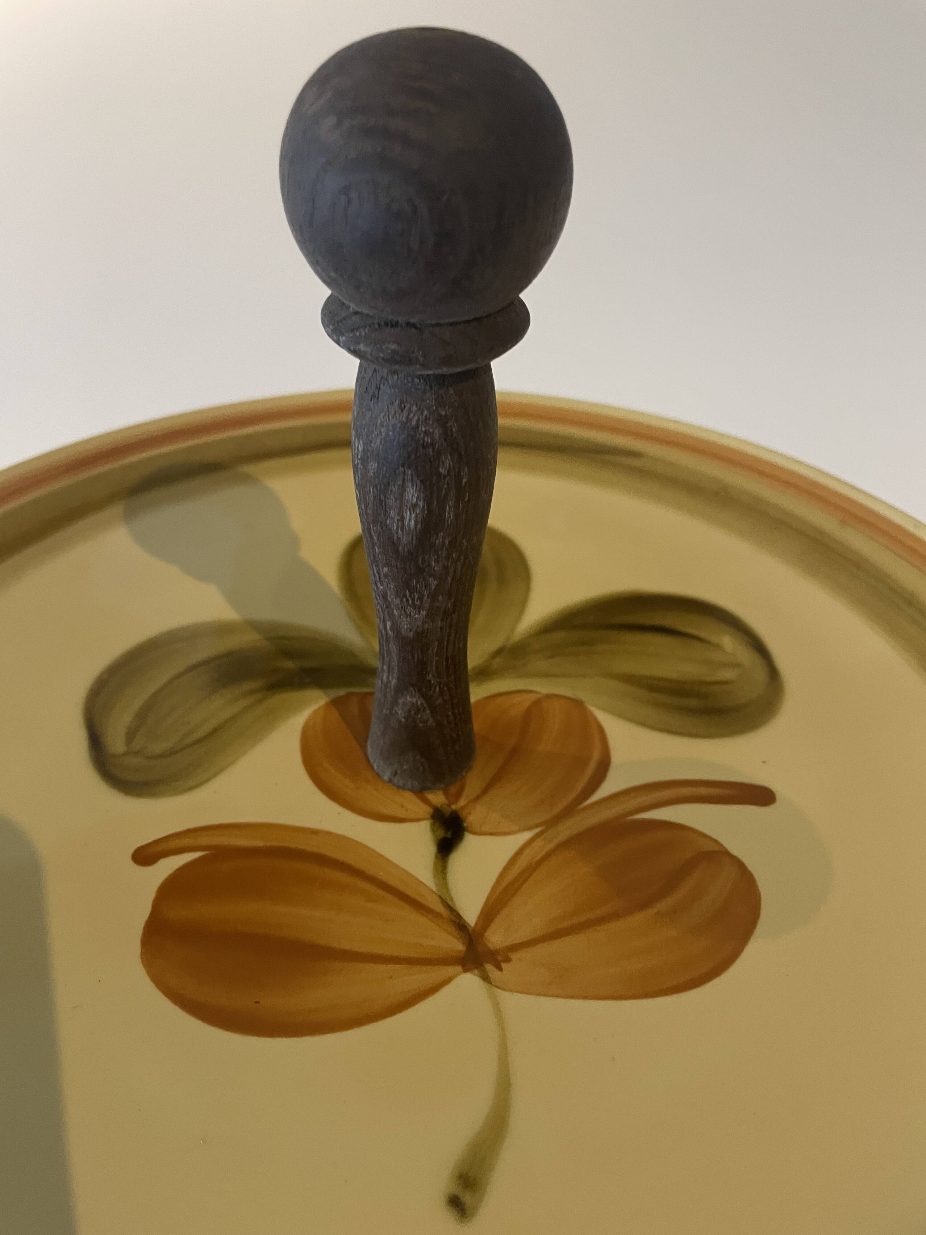 Gien France Cheese Board Orange Green Flower