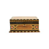 Jewelry box red velvet oriental 17cm