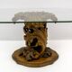 Mid-Century Modern Italian Carved Wood Base Large Curls and Leaves table