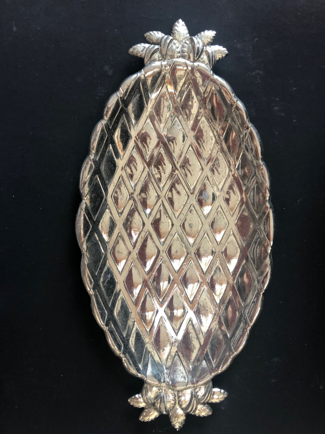 Empty pocket pineapple silver metal '70