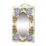 Flower-decorated sandstone mirror, circa 1970