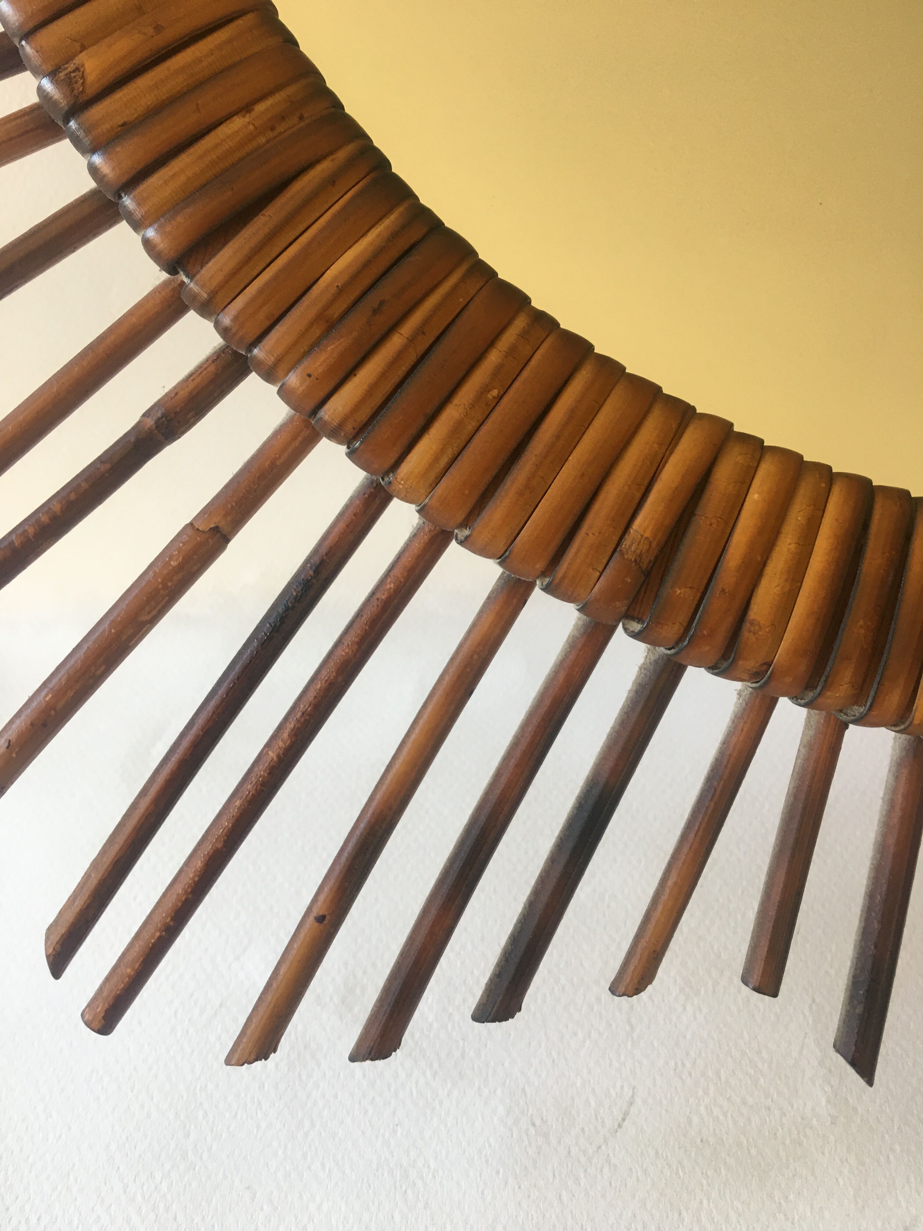 Vintage rattan sun mirror 57cm