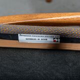 Fauteuils JL Moller modèle 68 en chêne avec tissu d'origine. Fabriqués au Danemark vers 1990.