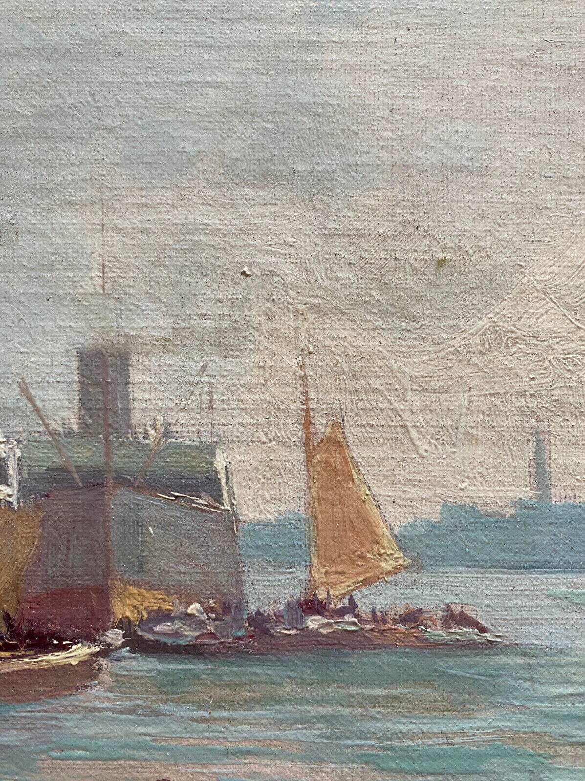 HSP Marine Orientalist port boat signed around 1950 + frame