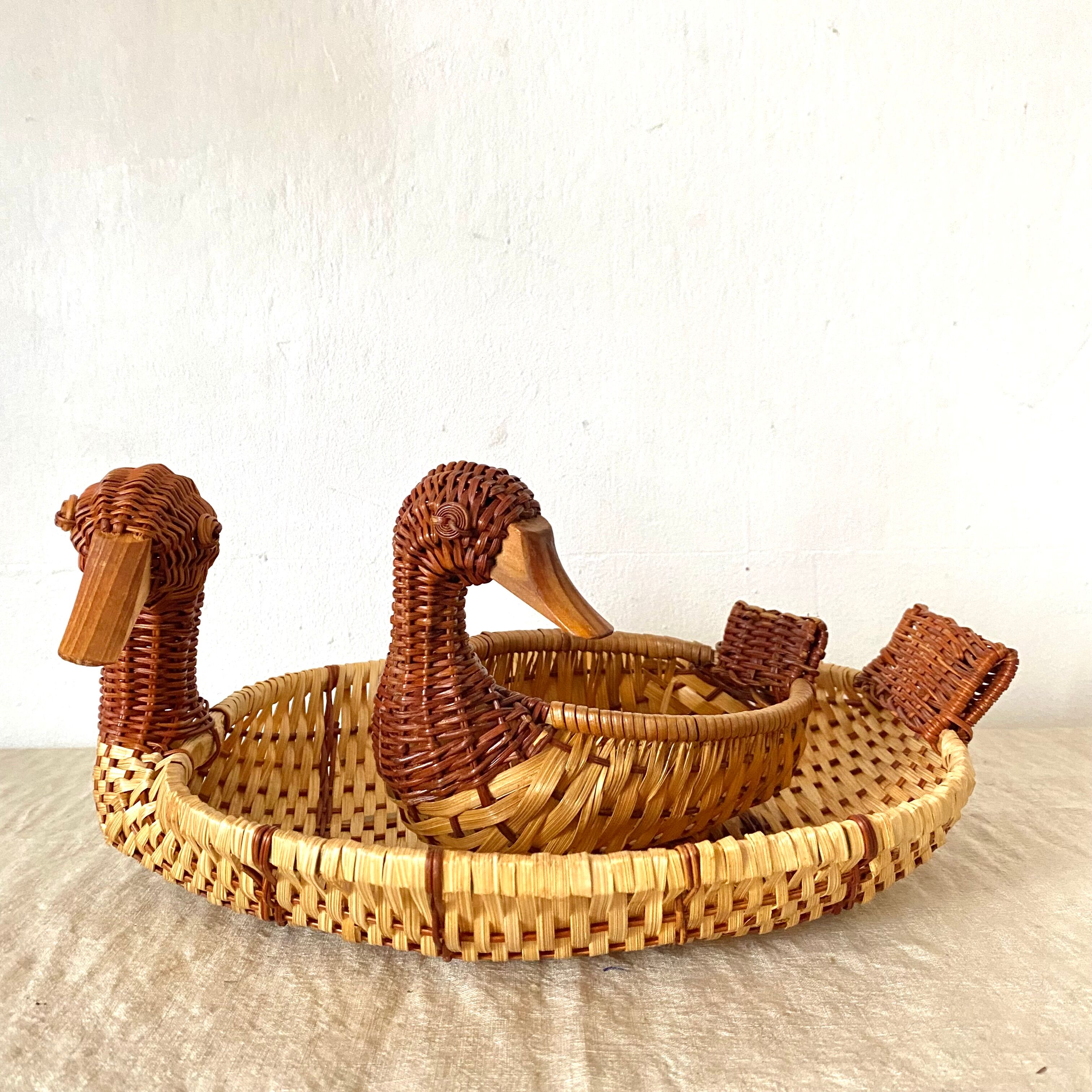 Duck woven wicker baskets