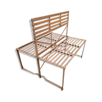 Wrought iron back-to-back garden bench
