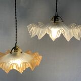 Pair of serrated opalines bistro style 1920