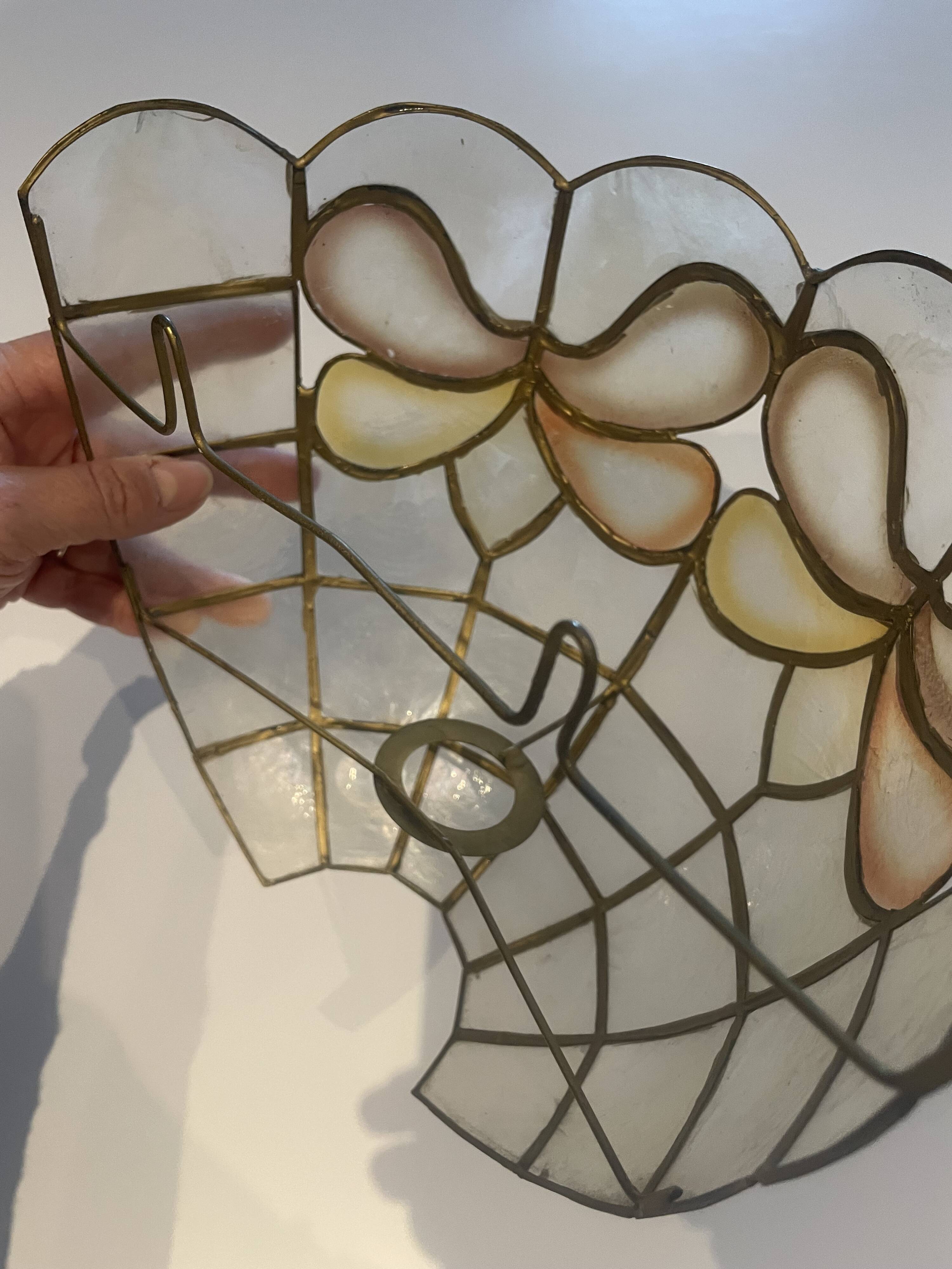 Applique abat jour nacre et laiton