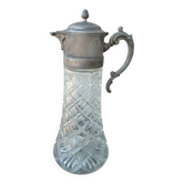 Vintage crystal and pewter carafe