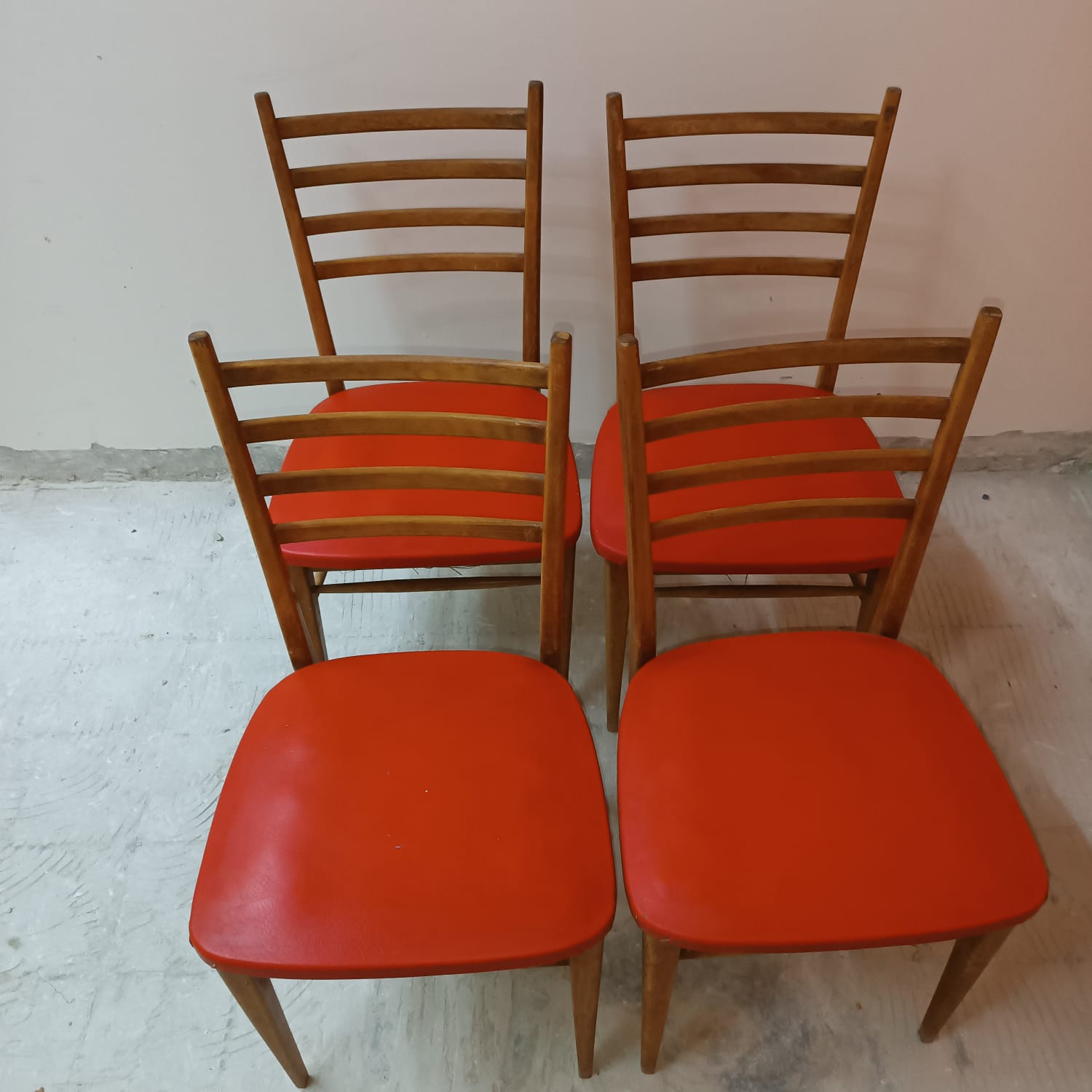 4 Scandinavian style wooden chairs