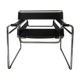 Wassily B3 armchair in black leather Marcel Breuer, Bauhaus 1970