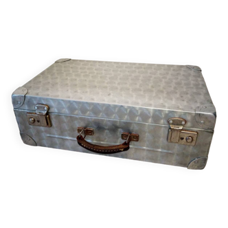 Aluminum metal suitcase from the 50s and 60s
