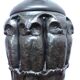 Antique Black Pottery Owl Table Lamp by L. Hjorth of Bornholm