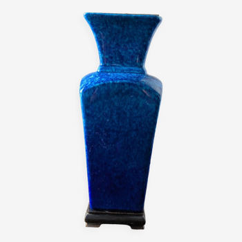 Pied de lampe en céramique bleue de Paul Millet à Sèvres