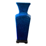 Blue ceramic lamp base by Paul Millet in Sèvres