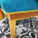 Banquette vert canard et moutarde